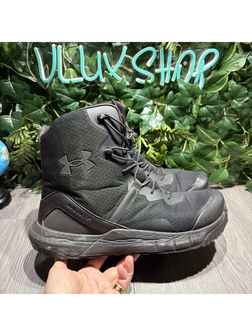 Under Armour Micro G Valsetz Tactical Boots Mens Black Lace-Up Round Toe - 15